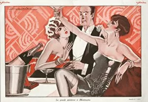 French Artwork Collection: Le Sourire 1927 1920s France erotica drinking champagne alcohol glamour sugar daddy