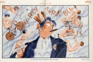 Nineteen Twenties Prints: Le Sourire 1928 1920s France erotica drunks cigars smoking drinking fantasies illustrations