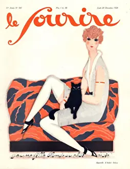 Le Sourire 1928 1920s France glamour art deco pets cats womens magazines