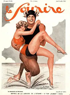 French Artwork Prints: Le Sourire 1929 1920s France glamour swimming costumes swimwear swim suits womens