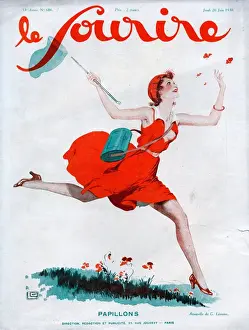 Le Sourire 1930 1930s France magazines catching butterflies illustrations