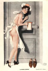 French Artwork Prints: Le Sourire 1930s France erotica servants room service hotels magazines