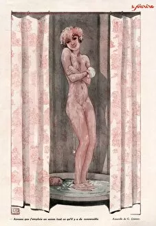 French Artwork Collection: Le Sourire 1930s France erotica showers naked nudes nudity boudoir illustrations