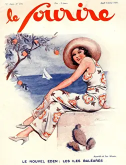 French Artwork Prints: Le Sourire 1931 1930s France holidays womens magazines clothing clothes