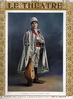 1910s Prints: Le Theatre 1912 1910s France magazines portraits le cobzar operas lute