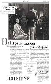 Adverti Prints: Listerine 1920s USA bad breath fear halitosis mouthwash gargle rescan