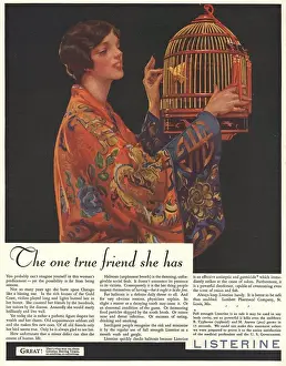 Listerine 1920s USA bad breath fresheners humour bird cage cages mouthwash