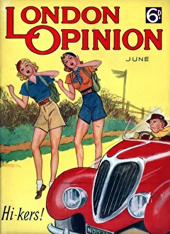 London Opinion 1930s UK hitchhiking glamour magazines cars