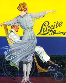 1910s Prints: Luxite 1910s USA womens hosiery stockings nylons wheelchairs injured soldeirs