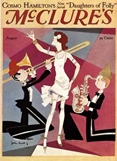 American Prints: McClures 1920s USA trombones saxophones instruments singers magazines mcclures