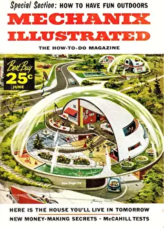 Mechanix Illustrated 1950s USA rklf magazines visions of the future futuristic homes