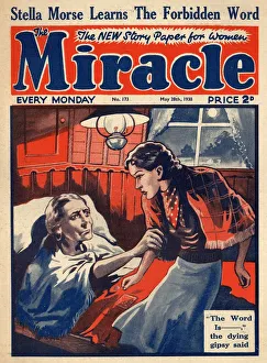 Framed Print : The Miracle 1930s UK gypsies death deathbed sick illness magazines Framed Print : The Miracle 1930s UK gypsies death deathbed sick illness magazines