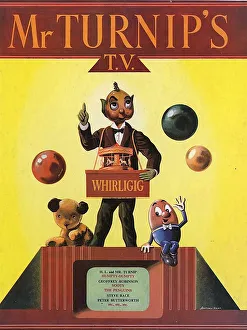 1950s Prints: Mr Turnips TV 1950s UK mcitnt childrens programmes Mr Whirligig characters childrens