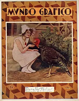 Spanish Artwork Prints: Mundo Grafico 1928 1920s Spain cc magazines feeding turkeys birds
