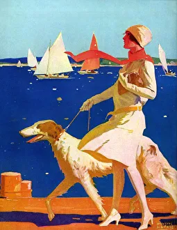 National Motorist 1929 1920s USA walking dogs