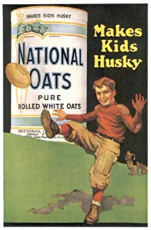 Adverti Prints: National Oats 1920s USA cereals porridge porage oats breakfast