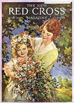 The New Red Cross 1919 1910s USA magazines mothers and daughters flowers maws mums