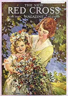 The New Red Cross 1919 1910s USA magazines mothers and daughters flowers maws mums