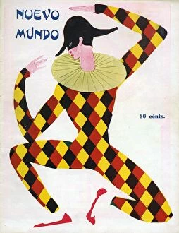Images Dated 16th September 2008: Nuevo Mundo 1920s Spain cc magazines carnivals masks clowns masquerade pierrot harlequins
