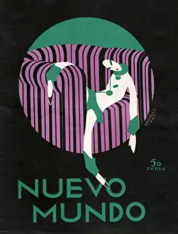 Nuevo Mundo 1920s Spain cc magazines relaxing art deco stripes chairs