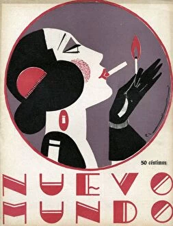Covers Collection: Nuevo Mundo 1923 1920s Spain cc magazines women art deco portraits womens