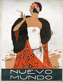 Images Dated 17th September 2008: Nuevo Mundo 1923 1920s Spain cc magazines women womens wraps holders art Deco flappers