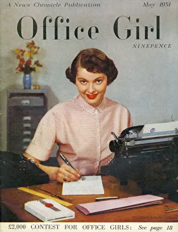 1950s Prints: Office Girl 1951 1950s UK womens secretaries portraits magazines secretary clothing