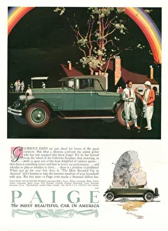 Nineteen Twenties Prints: Paige 1927 1920s USA cc cars rainbows