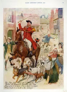 Nineteen Tens Prints: Pears 1910 1910s UK cc pears horses hunting disasters fox -hunting cruel sports