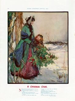 Images Dated 1st September 2008: Pears Annual 1915 1910s UK cc carols mothers daughters holly chant flowers