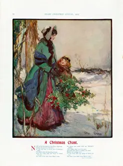 Pears Annual 1915 1910s UK cc carols mothers daughters holly chant flowers
