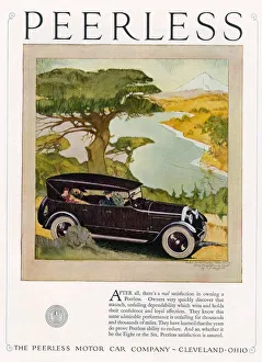 Nineteen Twenties Prints: Peerless 1924 1920s USA cc cars driving