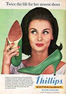 Nineteen Sixties Collection: Phillips 1960 1960s UK womens shoes portraits