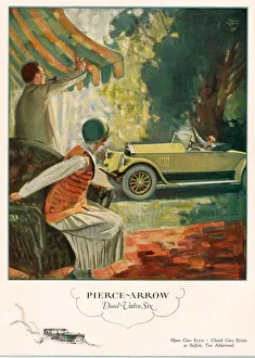 Advertising Prints: Pierce Arrow 1925 1920s USA cc cars waving