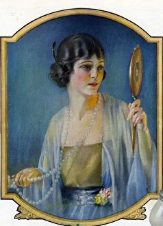 Images Dated 11th September 2008: Pompean 1920s USA CC make-up vanity mirrors pearls womens day cream beauty