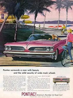 American Prints: Pontiac 1959 1950s USA luxury gas guzzlers convertibles cars