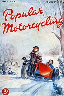 Images Dated 12th May 2006: Popular Motorcycling 1937 1930s UK cars motorbikes motorcycles first issue magazines