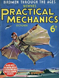 The Practical Mechanics 1930s UK bird man bird-man birdman visions of the future The Practical Mechanics 1930s UK bird man bird-man birdman visions of the future