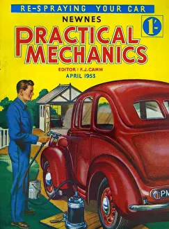 1950s Prints: Practical Mechanics 1953 1950s UK magazines cars repairs
