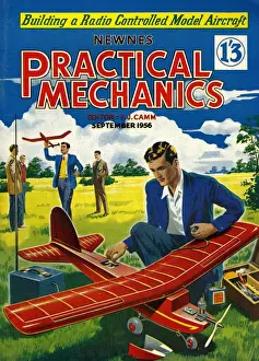 1950s Prints: Practical Mechanics 1956 1950s UK magazines models aeroplanes