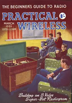 1950s Prints: Practical Wireless 1950s UK radios listening to music diy hi-fi magazines do it yourself