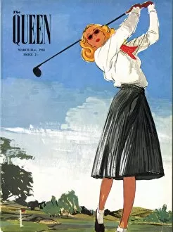 Nineteen Forties Collection: The Queen 1940s UK golf womens magazines
