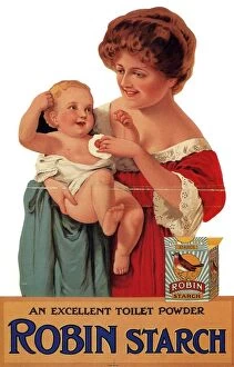 Edwardian Collection: Robin Starch 1911 1910s UK babies washing powder mothers Edwardian products detergent