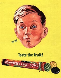 Advertisements Collection: Rowntrees 1950s UK fruit gums sweets