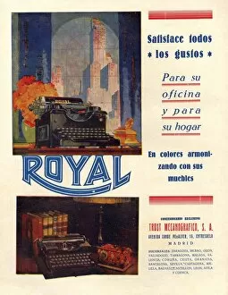 Images Dated 16th September 2008: Royal 1950 1950s Spain typewriters