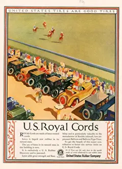 Images Dated 2008: US Royal Cords 1924 1920s USA cc cars Tyres horses polo spectators