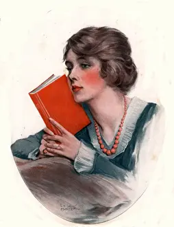 1910s Prints: The Saturday Evening Post 1919 1910s USA reading books agony aunts magazines portraits