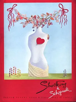 Schiaparelli Shocking 1930s UK hearts surrealism art womens pink surreal Schiaparelli Shocking 1930s UK hearts surrealism art womens pink surreal