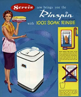 1950s Prints: Servis 1950s UK washing machines housewives housewife kitchens woman women