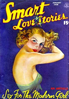 Framed Print : Smart Love Stories 1938 1930s USA pulp fiction magazines portraits mens Framed Print : Smart Love Stories 1938 1930s USA pulp fiction magazines portraits mens